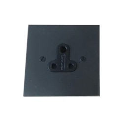 1 Gang 5A Unswitched Round Pin Single Socket in Antique Bronze Plate with Black Insert
