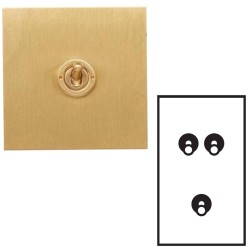 3 Gang 2 Way 20A Vertical Plate Dolly Switch in Brushed Brass from Forbes and Lomax