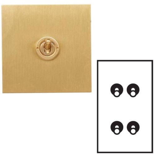 4 Gang 2 Way 20A Vertical Plate Dolly Switch in Brushed Brass from Forbes and Lomax