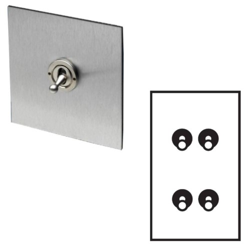 4 Gang 2 Way 20A Vertical Plate Dolly Switch in Stainless Steel from Forbes and Lomax