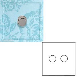 2 Gang Dimmer Invisible Plate with Nickel (Transparent Plate) - Grid, Plate and Knobs only
