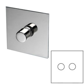 2 Gang Dimmer Flat Plate in Nickel Silver - Grid, Plate and Knobs only, Forbes and Lomax