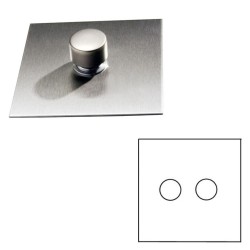 2 Gang Push ON/OFF Rotary Switch in Stainless Steel Plate and Knob from Forbes and Lomax