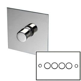 4 Gang Dimmer Flat Plate in Nickel Silver - Grid, Plate and Knobs only, Forbes and Lomax