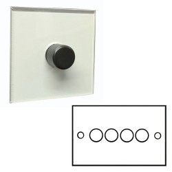 4 Gang LED Dimmer Invisible Plate Antique Bronze Knobs: 4 Gang 200W Halogen / 4 x 0-120W Trailing Edge Rotary LED Dimmer