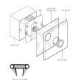 3 Gang Dolly/Momentary Switch Invisible Plate with Stainless Steel: 2 x Momentary Switch and 1 x 2 way 20A Dolly