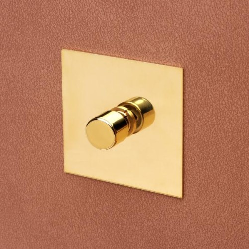 1 Gang 2 Way Push ON/OFF Switch Unlacquered Brass Plate and Knob from Forbes and Lomax