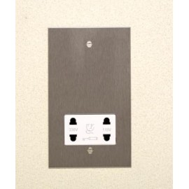 1 Gang Dual Voltage Shaver Socket in Stainless Steel Plate with Plastic Insert from Forbes and Lomax
