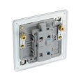 Screwless 1 Gang 20A Double Pole Switch Brushed Steel with Indicator Flat Plate BG Nexus FBS31-01