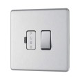 Screwless Switched 13A Fused Connection Unit (Spur) Brushed Steel Flat Plate BG Nexus FBS50-01