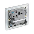 Screwless Switched 13A Fused Spur with Power Indicator Brushed Steel Flat Plate BG Nexus FBS52-01