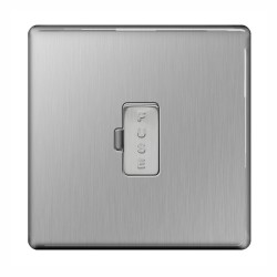 Screwless Unswitched 13A Fused Connection Unit (Spur) Brushed Steel Flat Plate BG Nexus FBS54-01