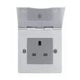 1 Gang 13A Unswitched Single Floor Socket with Screws in Stainless Steel Flat Plate with Spring Hinged Cover, Nexus SBS23G/FR
