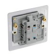 1 Gang 20A Double Pole Switch with Indicator Brushed Steel Flat Plate with Screws BG Nexus SBS31