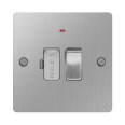 1 Gang 13A Switched Spur with LED Neon Brushed Steel Flat Plate, Fused Connection Unit BG Nexus SBS52