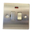1 Gang 13A Switched Spur with LED Neon Brushed Steel Flat Plate, Fused Connection Unit BG Nexus SBS52