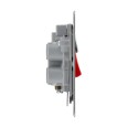 45A Red Rocker Cooker Switch with 13A Switched Socket with Indicators Flat Plate Brushed Steel Grey Insert BG Nexus SBS70G