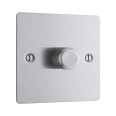 1 Gang 2 Way Trailing Edge LED Dimmer rated at 200W (100W LED) Brushed Steel Flat Plate with Screws BG Nexus SBS81