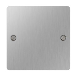 1 Gang Blank Plate in Brushed Stainless Steel Flat Plate with Screws, BG Nexus SBS94 Single Blanking