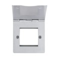 1 Gang 2 Euro Module Floor Hinged Cover in Brushed Steel (square) with Screws BG SBSEMS2/FR-02 Front Plate (ideal for Floor Sockets)