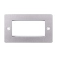 2 Gang Cover Plate for 4 Euro Modules in Brushed Steel Flat Plate with Screws, BG Nexus SBSEMR4-02 4 Module Euro Faceplate Only
