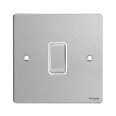 1 Gang 2 Way 16AX Retractive Flat Plate Switch in Stainless Steel White Trim, Schneider GU1212RWSS