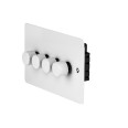 4 Gang 2 Way 40-250W Push Dimmer in White Metal Flat Plate, Schneider Ultimate GU6242CPW