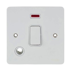 1 Gang 20AX DP Switch with Neon and Flex Outlet White Metal Flat Plate with White Trim Schneider GU2214WPW