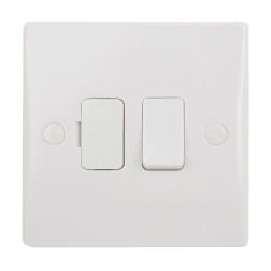 1 Gang 13A Switched Spur with Flex Outlet White Plastic Slimline Schneider GU5013