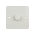 1 Gang 2 Way 60-400W Push Dimmer Switch in White Metal Flat Plate, Schneider GU6212CPW