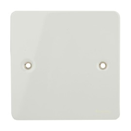 Single Blank Metal Flat Plate in White Metal Plate, Single Blanking Plate Schneider GU8210PW