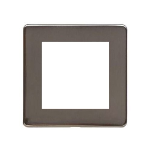Screwless 2 Euro Module Flat Cover Plate in Polished Bronze ideal for 2 Euro Modules, Studio Range