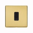1 Gang 13A Fused Unswitched Spur Screwless Polished Brass Flat Plate White or Black Insert Studio Range