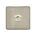 1 Gang 2 Way Dolly Switch in Screwless Satin Nickel Flat Plate and Toggle, Studio Range