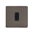 1 Gang 13A Unswitched Fused Spur Screwless Polished Bronze Plate Black Insert (Studio Range)