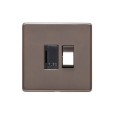 1 Gang 13A Switched Fused Spur Screwless Polished Bronze Plate Black Insert (Studio Range)