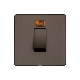 1 Gang 45A Cooker Switch Single Plate in Matt Bronze Screwless Flat Plate Studio Range