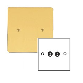 2 Gang 2 Way 20A Dolly Switch in Polished Brass Plate and Dolly Stylist Grid Range