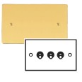 3 Gang 2 Way 20A Dolly Switch in Polished Brass Plate and Dolly, Stylist Grid Range