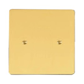 1 Gang Single Blanking Plate in Polished Brass Flat Plate, Stylist Grid Range