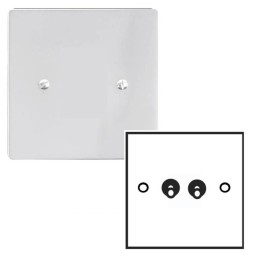 2 Gang 2 Way 20A Dolly Switch in Polished Chrome Plate and Dolly Stylist Grid Range