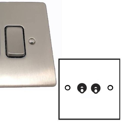 2 Gang 2 Way Dolly Switch 20A in Satin Nickel Brushed Plate and Dolly, Stylist Grid Range