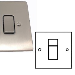 1 Gang RJ45 Data Socket in Satin Nickel Brushed and Black Plastic Insert Stylist Grid Flat Plate