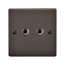 2 Gang 20A 2 Way Dolly Switch in Polished Bronze Flat Plate and Dolly, Stylist Grid Range