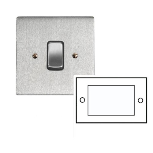 4 Module Euro Flat Cover Plate in Satin Chrome Black Insert Heritage Brass (Plate Only), Heritage Brass PL.L03.1694.BK