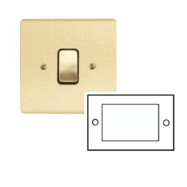 4 Gang Euro Module Flat Plate in Satin Brass with Black Insert (Plate Only), Heritage Brass PL.L04.1694.BK