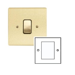 2 Gang Euro Module Flat Plate in Satin Brass with Black Insert (Plate Only), Heritage Brass PL.L04.692.BK