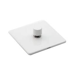 1 Gang 2 Way Trailing Edge LED Dimmer 10-120W Screwless Vintage Gloss White Plate and Dimmer Knob/s