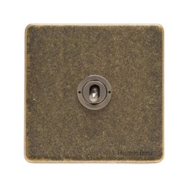 1 Gang 2 Way 20A Dolly Switch Screwless Vintage Rustic Brass Plate and Toggle Switch