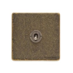 1 Gang Intermediate 20A Dolly Switch Screwless Vintage Rustic Brass Plate and Toggle Switch